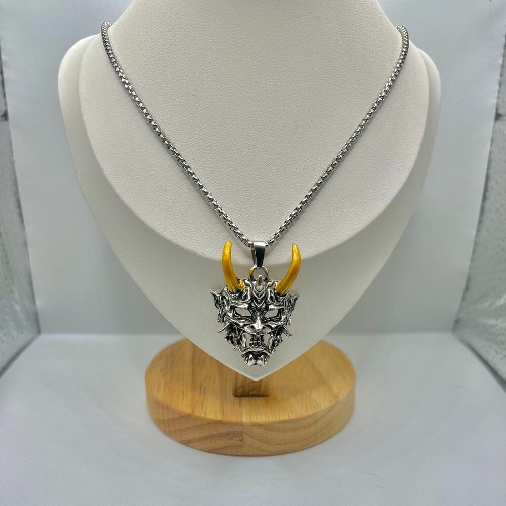 Ghost Mask Silver Chain Necklace